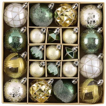 ecorbyHannah St. Patricks Day Christmas Ornaments, 21ct Green Gold Shatterproof Hanging Ball Ornaments for Christmas Tree, Spring Irish Day Decor
