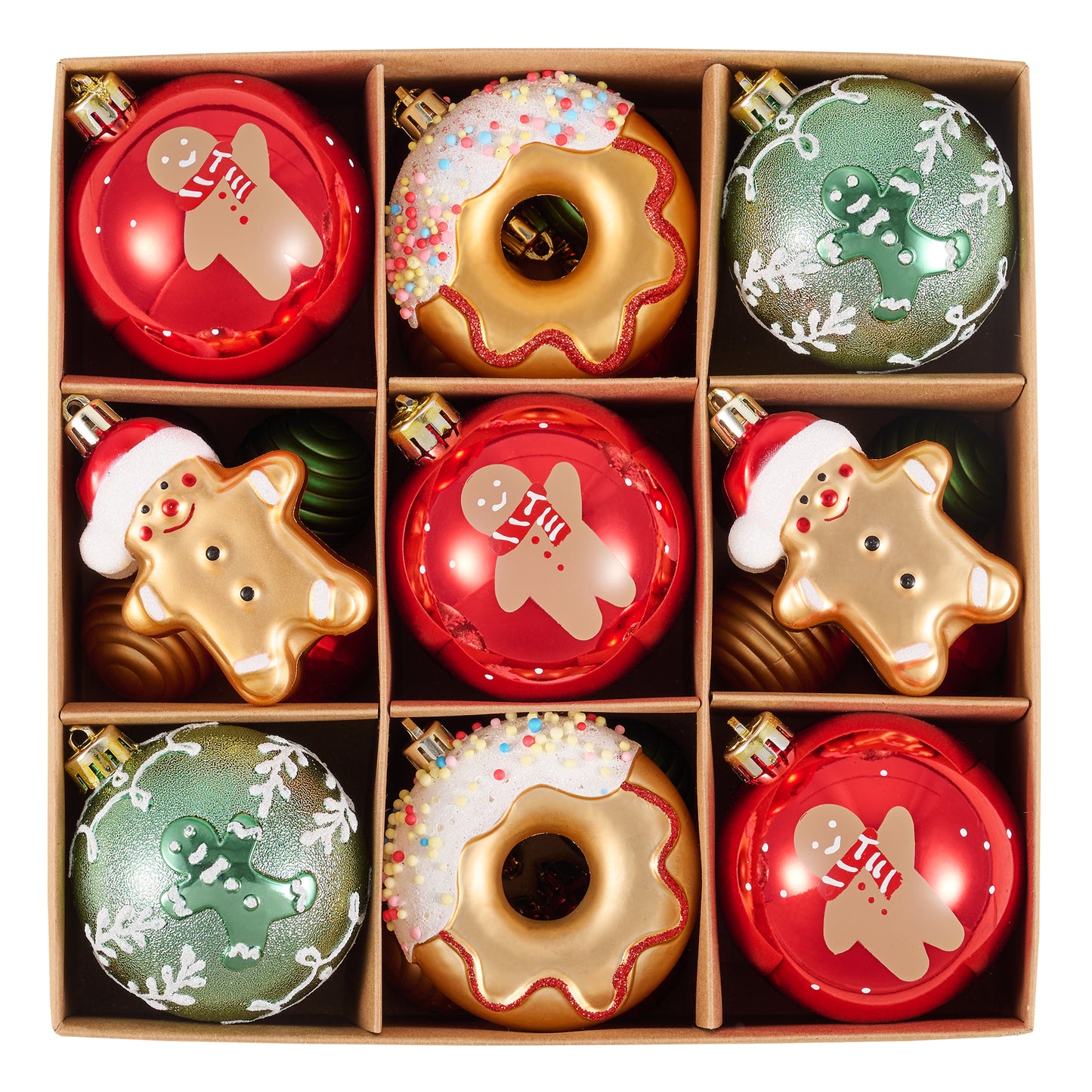 DecorbyHannah 27ct Gingerbread Christmas Ornaments Set Tree Decorations