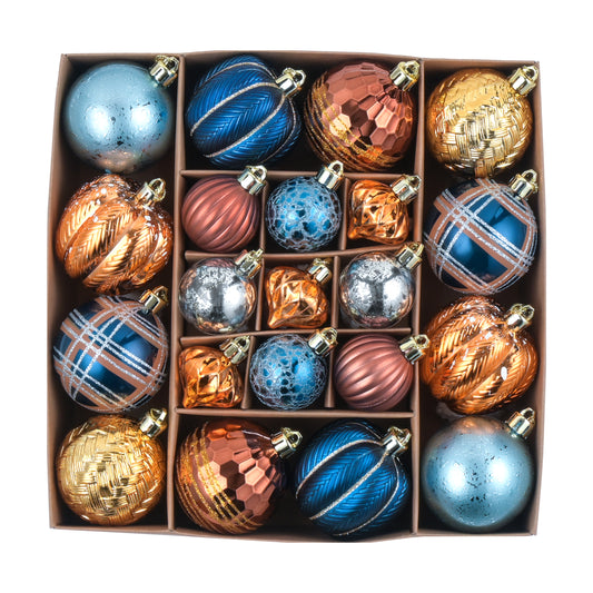 DecorbyHannah Fall Ornaments Decorations for Tree Blue Copper Gold 21ct