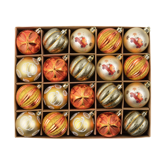 DecorbyHannah Fall Ornaments Decorations for Tree Gold Orange 6020