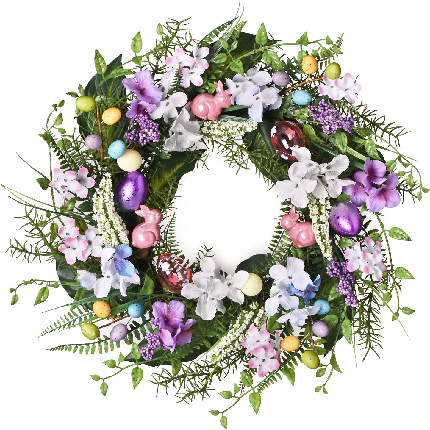 DecorbyHannah Easter Wreaths of 22 Inch with Pastel Eggs