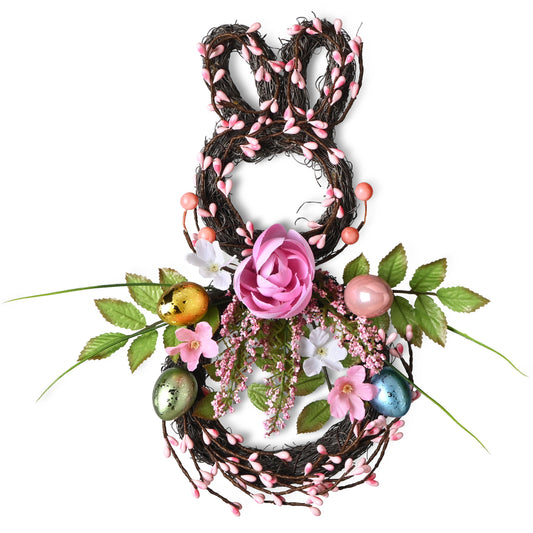 DecorbyHannah Easter Wreaths Bunny of 12 Inch with Pastel Eggs