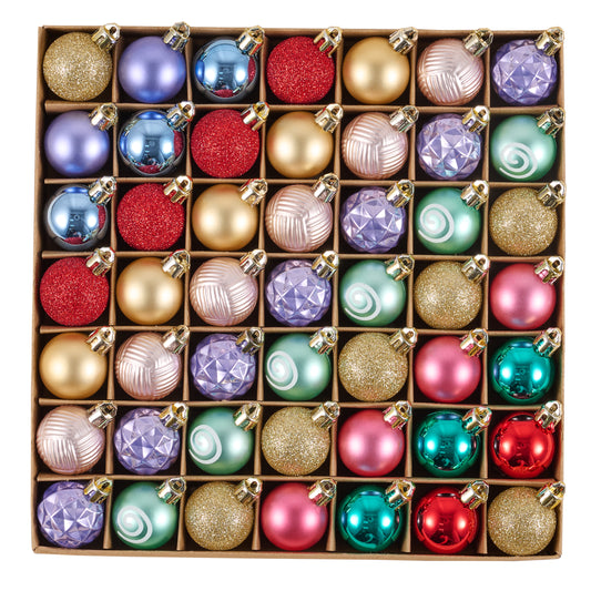 DecorbyHannah 49ct Mini Christmas Ornaments Set Macanon Tree Decoration