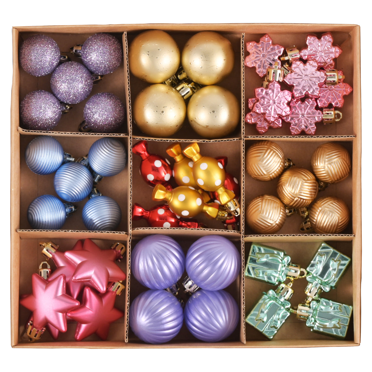 DecorbyHannah 45ct Macanon Mini Christmas Ornaments Set Tree Decoration
